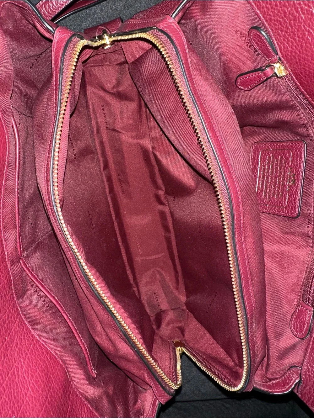 COACH F37167 MERCER ML SATCHEL X-BODY GRAIN LEATHER bordeaux Authentic